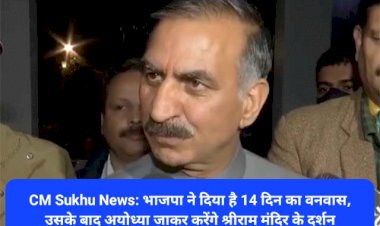 CM Sukhu News: भाजपा ने दिया है 14 दिन का वनवास, उसके बाद अयोध्या जाकर करेंगे श्रीराम मंदिर के दर्शन ddnewsportal.com