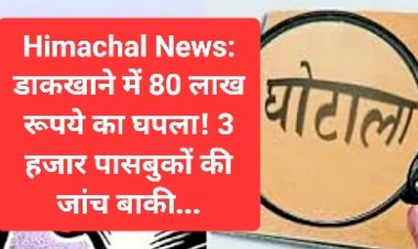 Himachal News: डाकखाने में 80 लाख रूपये का घपला, 3 हजार पासबुकों की जांच बाकी... ddnewsportal.com