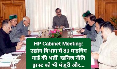 HP Cabinet Meeting: उद्योग विभाग में 80 माइनिंग गार्ड की भर्ती, खनिज नीति ड्राफ्ट को भी मंजूरी और... ddnewsportal.com