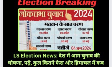 LS Election News: देश में आम चुनाव की घोषणा, पढ़ें, कुल कितने फेस और हिमाचल में कब डाले जायेंगे वोट...  ddnewsportal.com