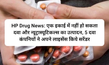 HP Drug News: एक इकाई में नहीं हो सकता दवा और न्यूट्रास्यूटिकल्स का उत्पादन, 5 दवा कंपनियों ने अपने लाइसेंस किये सरेंडर ddnewsportal.com