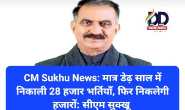 CM Sukhu News: मात्र डेढ़ साल में निकाली 28 हजार भर्तियाँ, फिर निकलेगी हजारों: सीएम सुक्खू  ddnewsportal.com