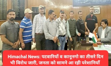 Himachal News: पटवारियों व कानूनगो का तीसरे दिन भी विरोध जारी, जनता को सामने आ रही परेशानियाँ  ddnewsportal.com