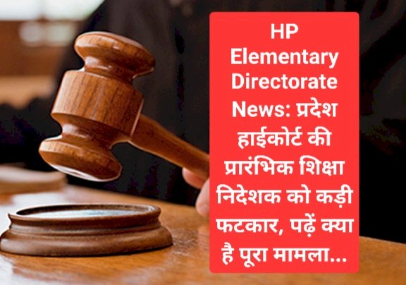 HP Elementary Directorate News: प्रदेश हाईकोर्ट की प्रारंभिक शिक्षा निदेशक को कड़ी फटकार, पढ़ें क्या है पूरा मामला... ddnewsportal.com