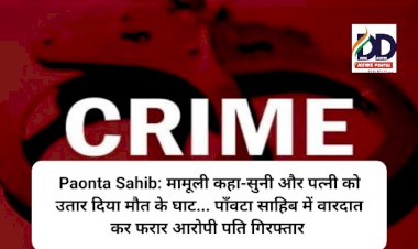Paonta Sahib: मामूली कहा-सुनी और पत्नी को उतार दिया मौत के घाट... ddnewsportal.com