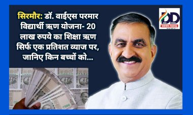 Sirmour: डाॅ. वाईएस परमार विद्यार्थी ऋण योजना- 20 लाख रुपये का शिक्षा ऋण सिर्फ एक प्रतिशत व्याज पर, जानिए किन बच्चों को... ddnewsportal.com