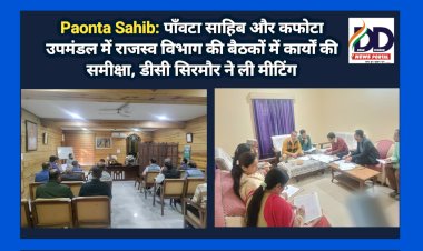 Paonta Sahib: पाँवटा साहिब और कफोटा उपमंडल में राजस्व विभाग की बैठकों में कार्यों की समीक्षा ddnewsportal.com