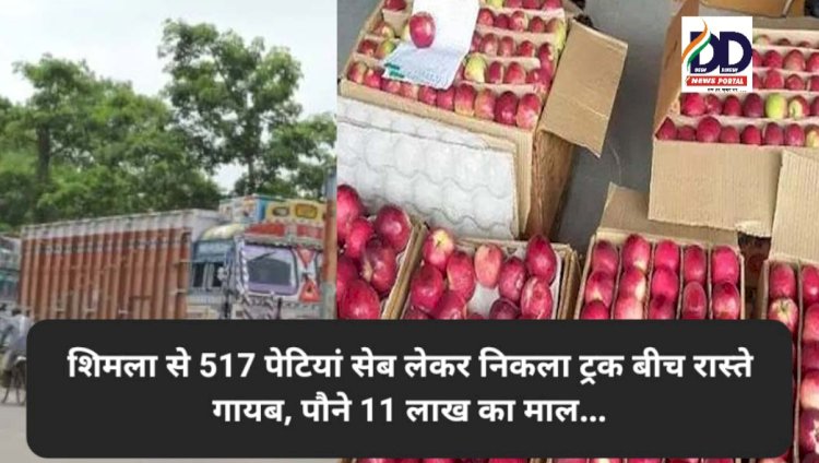 Himachal News: शिमला से 517 पेटियां सेब लेकर निकला ट्रक बीच रास्ते गायब, पौने 11 लाख का माल... ddnewsportal.com
