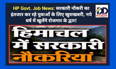 HP Govt. Job News: सरकारी नौकरी का इंतजार कर रहे युवाओं के लिए खुशखबरी, नये वर्ष में खुलेंगे रोजगार के द्वार! ddnewsportal.com