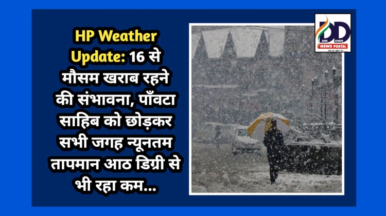 HP Weather Update: 16 से मौसम खराब रहने की संभावना ddnewsportal.com