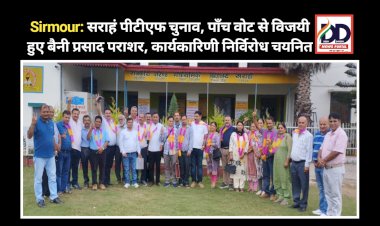 Sirmour: सराहं पीटीएफ चुनाव, पाँच वोट से विजयी हुए बैनी प्रसाद पराशर, कार्यकारिणी निर्विरोध चयनित  ddnewsportal.com