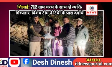 शिलाई: 712 ग्राम चरस के साथ दो व्यक्ति गिरफ्तार, विशेष टीम ने टिंबी के पास दबोचे ddnewsportal.com