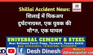 Shillai Accident News: शिलाई में पिकअप दुर्घटनाग्रस्त, एक युवक की मौ*त, एक घायल  ddnewsportal.com