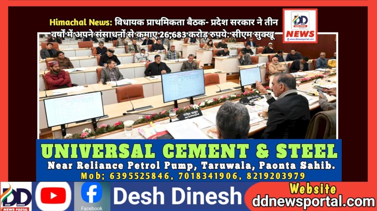 Himachal News: विधायक प्राथमिकता बैठक- प्रदेश सरकार ने तीन वर्षों में अपने संसाधनों से कमाए 26,683 करोड़ रुपये: सीएम सुक्खू ddnewsportal.com