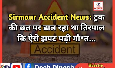 Sirmaur Accident News: ट्रक की छत पर डाल रहा था तिरपाल कि ऐसे झपट पड़ी मौ*त...  ddnewsportal.com